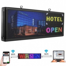 200x55 CM (384x96 pixeli LED p5 RGB FullColor) Reclama firma luminoasa LED cu Bec P5 (rezolutie mare, afisaj imagini, logo) - Img 2