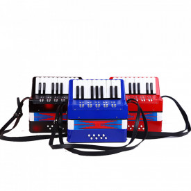 Acordeon 8 basi, 17 clape, Pentru copii - initiere, invatat, 23 x 23 x 10 cm