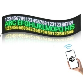 Afisaj LED flexibil 96 x 32 cm si pixeli, Programabil aplicatie telefon, Alimentare USB 5V, Display