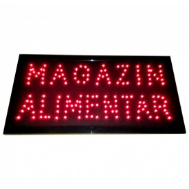 Afisaj luminos cu mesaj predefinit: MAGAZIN ALIMENTAR, Semn reclama LED 50x20CM