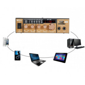 Amplificator boxe combina audio BT-158 30W, Bluetooth USB, Receiver Stereo, Statie karaoke, Radio - Img 6