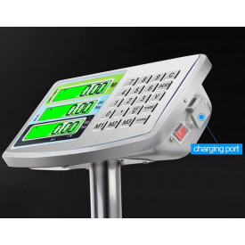 Cantar electronic 50g - 500KG Butoane taste inox, Platan metalic rezistent piata marfa, Platforma 60x45cm, Brat pliabil - Img 3