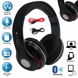 Casti audio wireless pliabile N13, Bluetooth Radio FM Card MicroSD, Over Ear, Acumulator, Cablu jack - Img 4