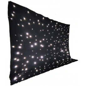 Cortina DJ pentru scena 400x200 CM cu becuri LED albe, Sursa, Modul DMX, Lumini petrecere evenimente