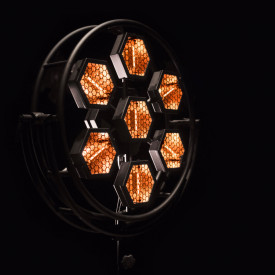 Lampa RETRO Disco 7 x 30W LED 2200K, Dimabila, DMX, Strobo 25/sec, Senzor sunet, Vintage LED Lamp - Img 2