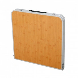 Masa aluminiu dubla pliabila pentru camping picnic 120x60cm, inaltime reglabila 55-62-70cm, Geanta - Img 3