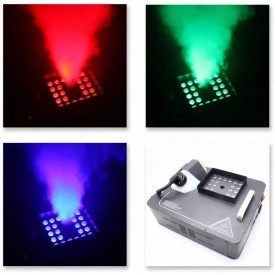 Masina fum usor de podea 1500W, 24 x LED RGB, Pompa spray efecte ceata/fog cu jet vertical/orizontal, dansul mirilor - Img 7