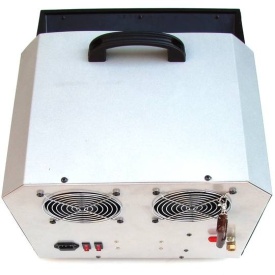 Masina suflat baloane sapun dubla cu rotile, Carcasa aluminiu + Solutie 5L bule sapun - Img 2