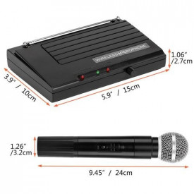 Microfon Fara Fir (Wireless) Basic SM58, Receptor SH-200 VHF, Distanta 30 metri, Baterie 9V - Img 5