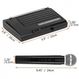 Microfon Fara Fir (Wireless) Basic SM58, Receptor SH-200 VHF, Distanta 30 metri, Baterie 9V - Img 5