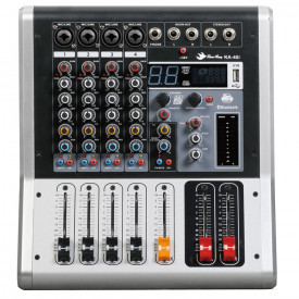 Mixer audio cu Bluetooth KA-40, 4 canale, Statie consola DJ boxe pasive 2x100W, Efecte digitale, Consola DJ Scena Sala Trupe Formatii Disco - Img 2