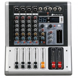 Mixer audio cu Bluetooth KA-40, 4 canale, Statie consola DJ boxe pasive 2x100W, Efecte digitale, Consola DJ Scena Sala Trupe Formatii Disco - Img 2