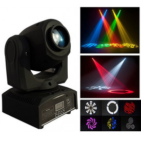 Moving Head CREE 30W GOBO, 8 sabloane, 9 culori + alb, Strobo, Beam, DMX, Lumini scena club disco DJ - Img 4