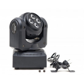 Moving head proiector dublu (fata-verso) 1x20W RGBW & 4x10W WASH LED, Aparat cu cap rotativ lumini scena club party disco - Img 7