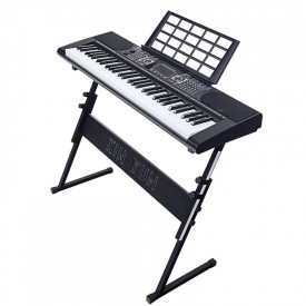Orga electronica XY-381 61 Clape cu lumini LED pentru invatat, Pianina USB - Img 7