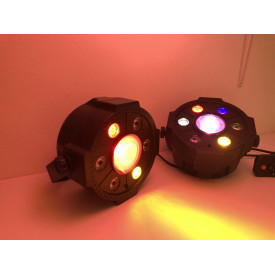 PAR LED 7 becuri, Proiector lumini petrecere, Difuzor Bluetooth, Microfon, Telecomanda - Img 3