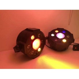 PAR LED 7 becuri, Proiector lumini petrecere, Difuzor Bluetooth, Microfon, Telecomanda - Img 3