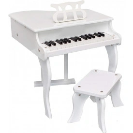 Pian in miniatura cu 30 de clape pentru exersat si invatat, Claviatura copii 3 - 7 ani tip xilofon, Scaun, MDF + ABS - Img 4
