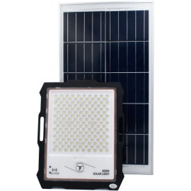 Proiector 400W/600W LED cu acumulator integrat si cu panou fotovoltaic, becuri cu lupa - Img 3
