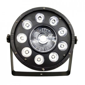 Proiector lumini disco club PAR-LED Slim 10x10W RGB, Microfon incorporat, Panou comanda, DMX - Img 3