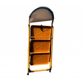 Scara din otel cu 3 trepte, 150 KG, Inaltime 70CM, Platforma 38x26cm, 690X470X1030 MM - Img 4