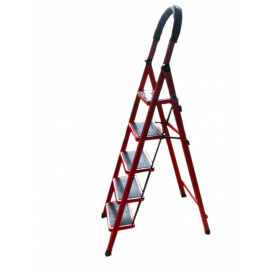 Scara metalica usoara pliabila, 5 trepte late, Platforma 30x20cm, 120cm de la sol, max 90kg, Usor de depozitat si transportat - Img 2