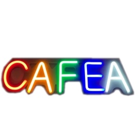 Semn luminos LED tip neon lights = CAFEA = 50 x 20 cm - Img 1