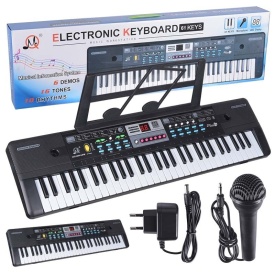 SIntetizator pentru copii MQ-601, Orga electronica cu 61 de clape + Microfon karaoke - Img 5