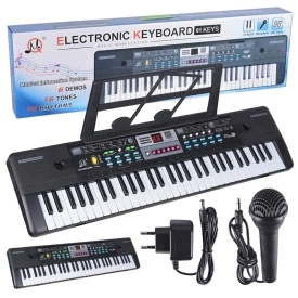 SIntetizator pentru copii MQ-601, Orga electronica cu 61 de clape + Microfon karaoke - Img 5