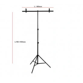 Stativ tip "T" reglabil 80-190 cm, max. 15kg, 2 cleme prindere, Pentru Lumini fundal, Blituri studio