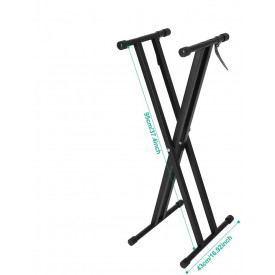 Suport dublu X DJ Orga electronica, Stativ Clape, Stander consola, Reglabil - Img 3