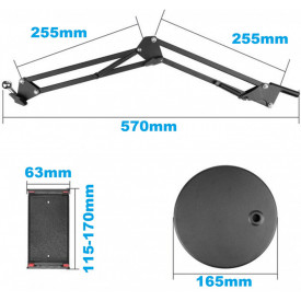 Suport tip foarfeca Brat flexibil suspensie, Baza robusta, Stativ masa tableta/telefon(smartphone) Ipad, Stand articulat - Img 6