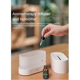 Umidificator si difuzor de arome tip Lampa Veghe LED, Aromaterapie, Aparat abur uleiuri esentiale - Img 2