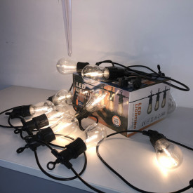 10 x Becuri LED 3W decorative vintage, Lungime instalatie: 10 metri, Exterior IP65 - Img 6