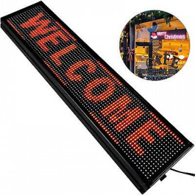 100x20 CM Interior, Programare wireless, Afisaj luminos reclama LED, Display reclama firma geam (96x16 pixeli LED p10) - Img 2