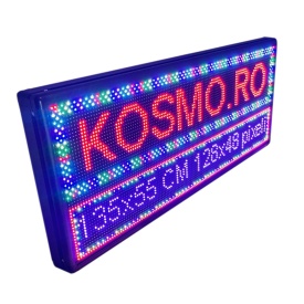 135x55 CM Reclama firma luminoasa LED RGB text programabil (128x48 pixeli P10 color) - Img 3