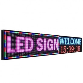 400x55 CM (386x48 pixeli) LED P10 RGB Color, Afisaj firma luminoasa, Wireless, Display reclama LED Full Color - Img 4