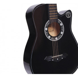 Chitara acustica incepatori 4/4 38", Set cu Stativ + Husa + Curea + Capodastru + Corzi rezerva + Pana - Img 2