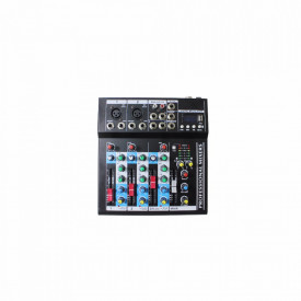 Consola DJ F4-Mb Mixer audio profesional pasiv, Neamplificat, Bluetooth, 4 canale, 2 mufe XLR, USB - Img 3