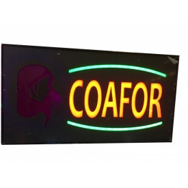 Firma luminoasa cu mesajul `COAFOR` pentru salon frizerie, Semn dinamic - Img 3