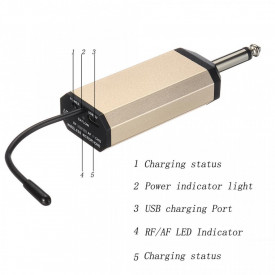 Microfon UHF Wirelesss cu Display WG-100, Receiver jack 6.3mm - Img 2