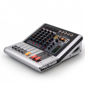 Mixer audio cu Bluetooth KA-40, 4 canale, Statie consola DJ boxe pasive 2x100W, Efecte digitale, Consola DJ Scena Sala Trupe Formatii Disco - Img 3