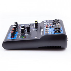 Mixer audio pasiv 4 canale, Mini consola DJ Bluetooth portabila, Egalizator, Display, Conexiune la PC - USB 2.0, 99 efecte digitale - Img 3