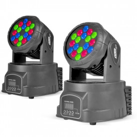 Moving head 18x3W LED WASH, Efecte lumini club petrecere, Rotativ, Automat, Dmx/Microfon - Img 2