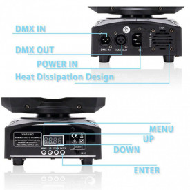 Moving head GOBO 60W LED CREE, Lumini scena DJ Club, Proiector LED 8 forme 8 culori - Img 5