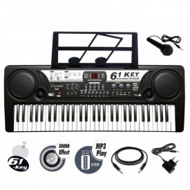 Orga electronica copii MQ-809 + Microfon karaoke, 61 clape 5 octave, USB, 80x30cm - Img 7