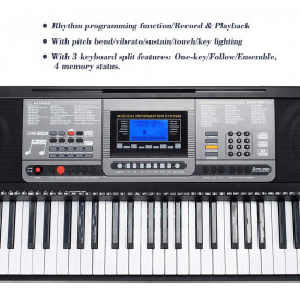Orga electronica incepatori-avansati MK-816 cu clape luminoase LED, Conexiune MIDI la PC prin USB, 460 Tonuri - Img 5