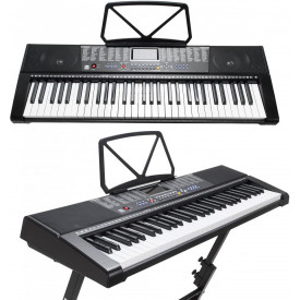 Orga electronica MK-2108 + Stativ reglabil + Scaun pian, 61 Clape ghidate LED, taste luminoase 5 octave, 255 Timbre, USB - Img 3