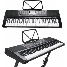 Orga electronica MK-2108 + Stativ reglabil + Scaun pian, 61 Clape ghidate LED, taste luminoase 5 octave, 255 Timbre, USB - Img 3
