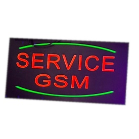 Panou luminos LED = SERVICE GSM =, Semn firma reclama geam 45 X 25 CM
